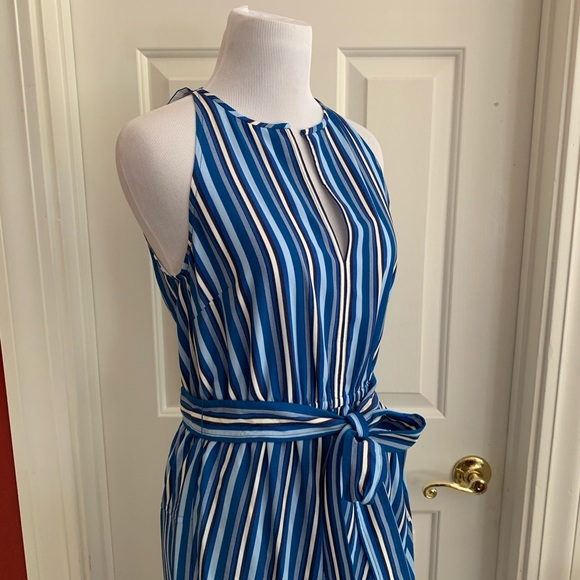 Derek Lam 10 CROSBY Striped Asymmetrical Dress - Picture 2 of 8